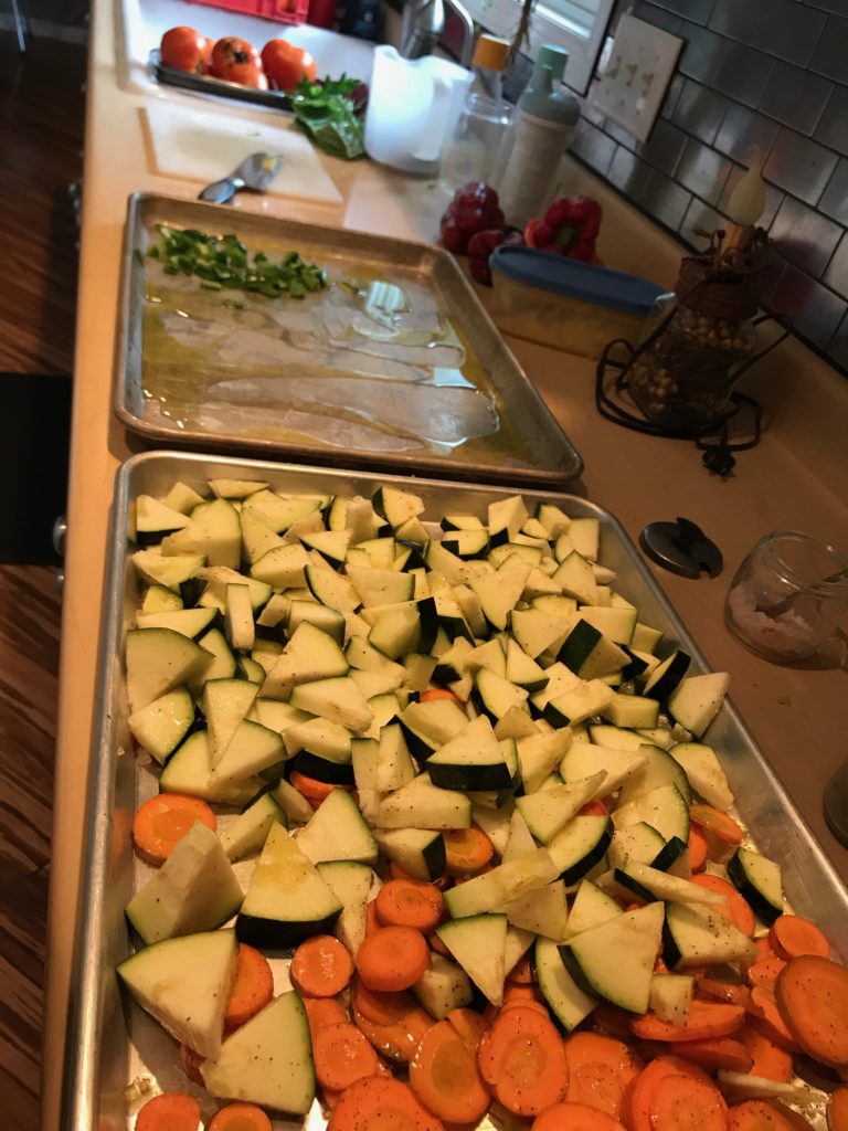 chopped veggies