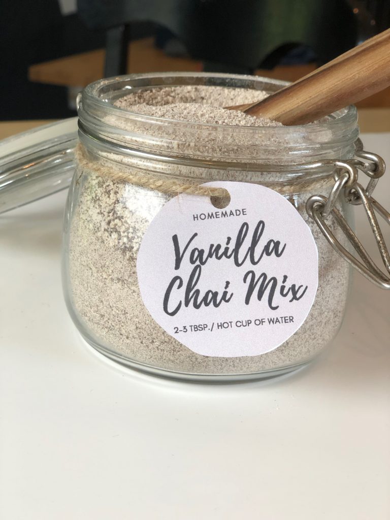 chai tea latte powder mix jars