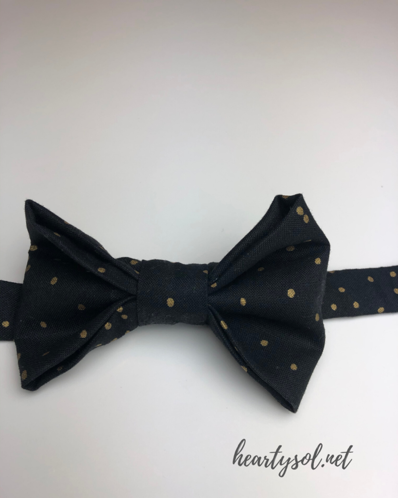 front of the bow tie
