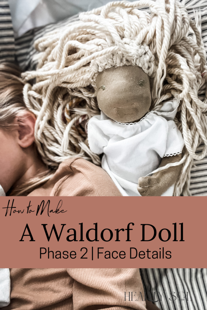 waldorf doll face details pin