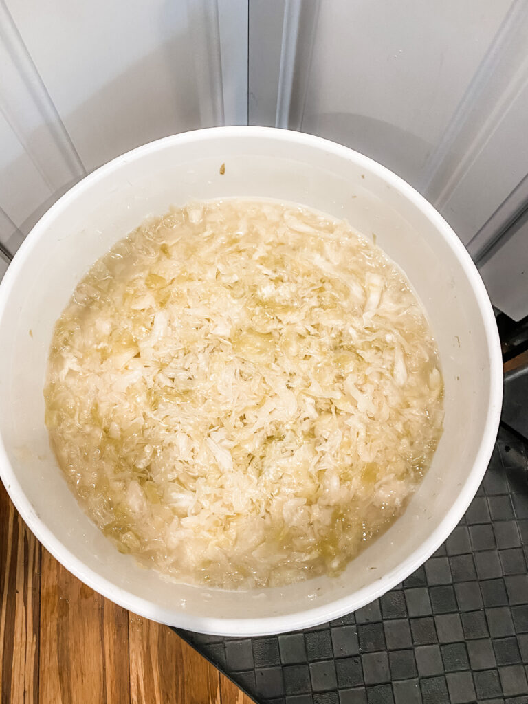 bucket of sauerkraut