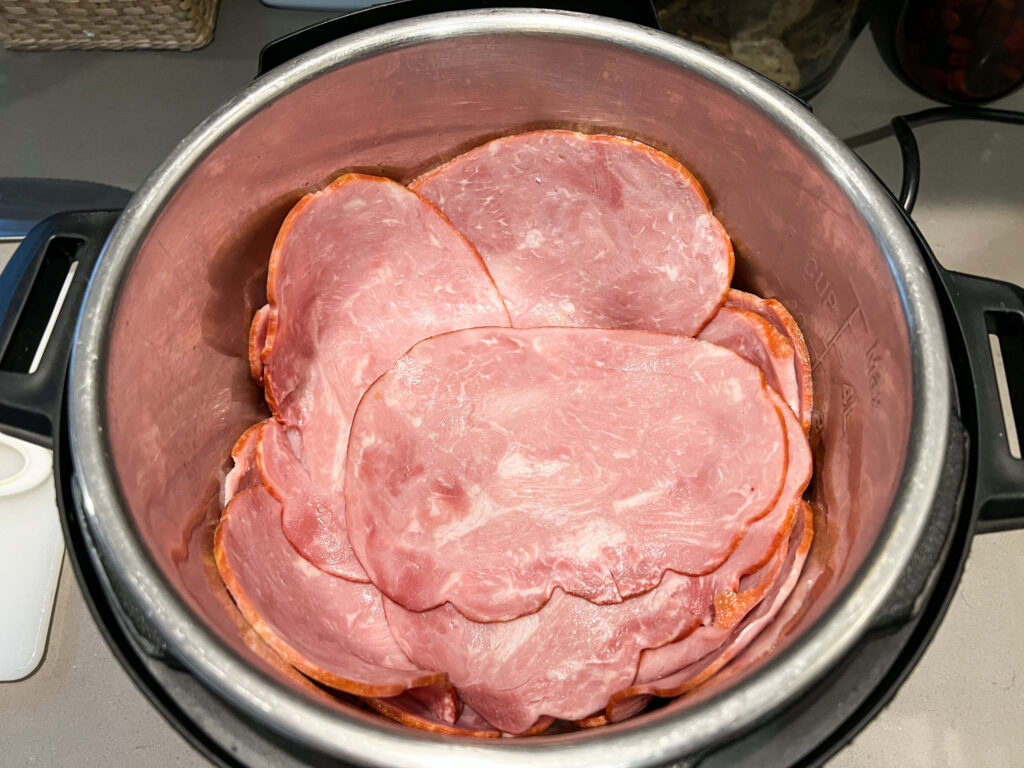 sliced ham in an instant pot