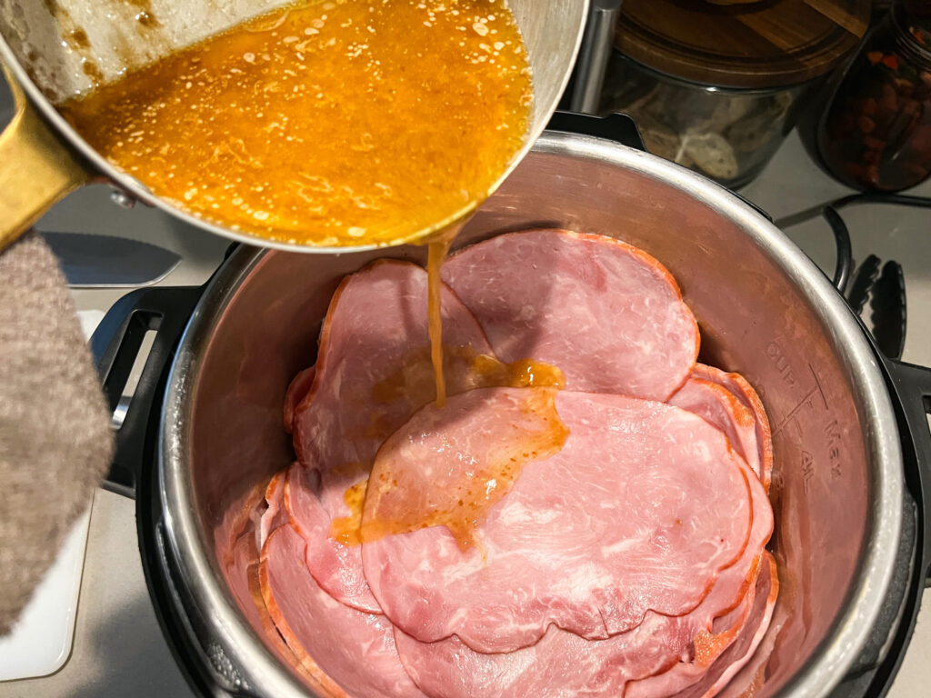 adding marinade to ham in instant pot