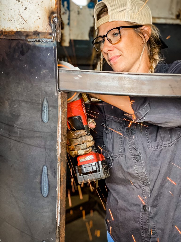 Grinding metal with a Milwaukee grinder