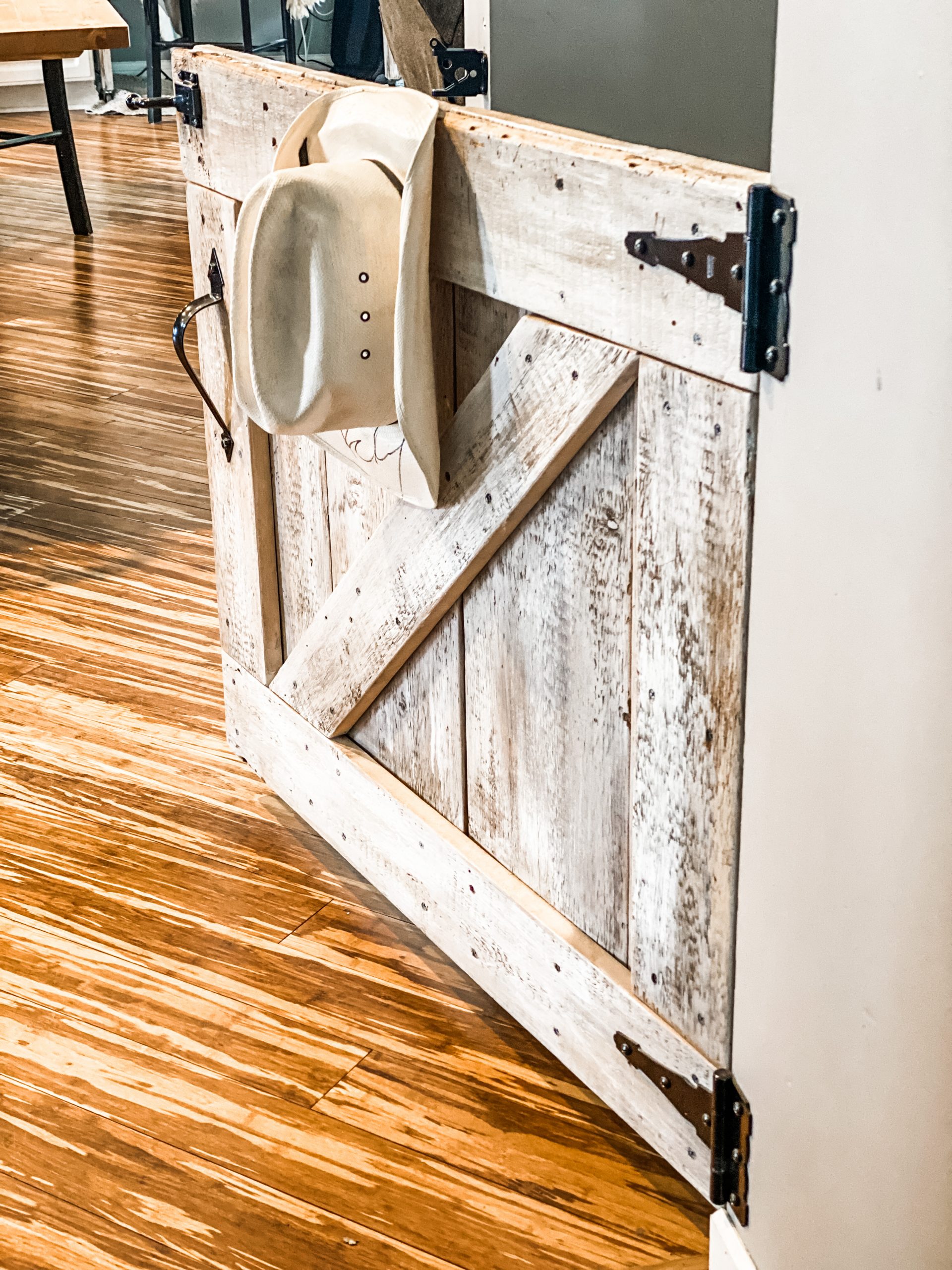 How to Make a Barn Door Inspired Baby Gate - Hearty Sol