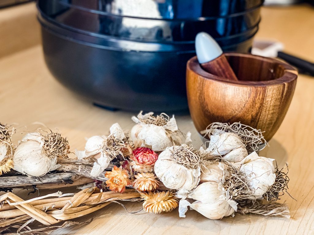 food prep for making dried garlic