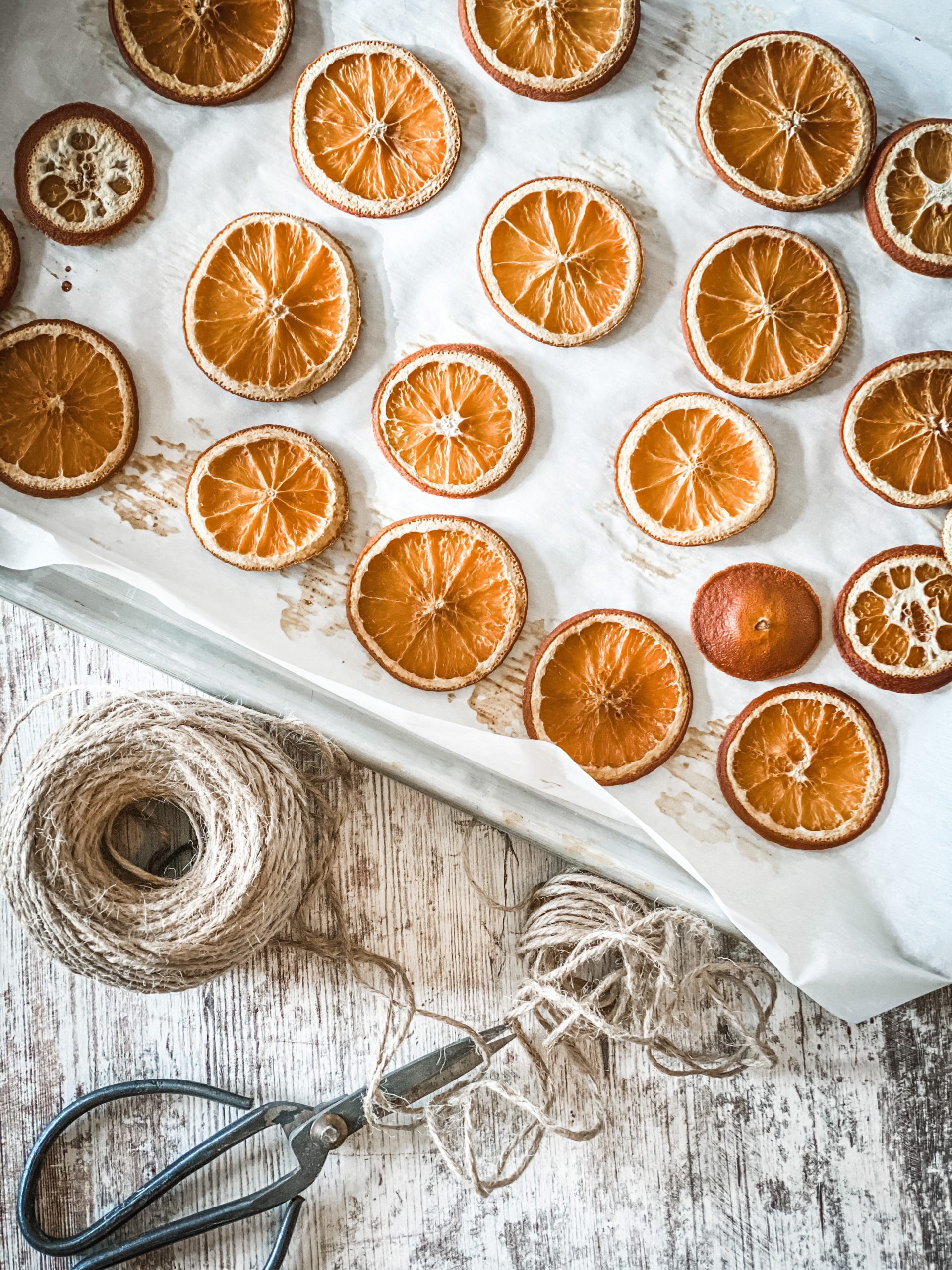 dried orange slice garland for the holidays - Little Dove Blog