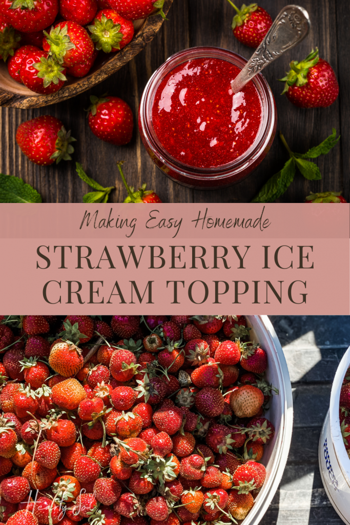 Strawberry ice cream topping pin