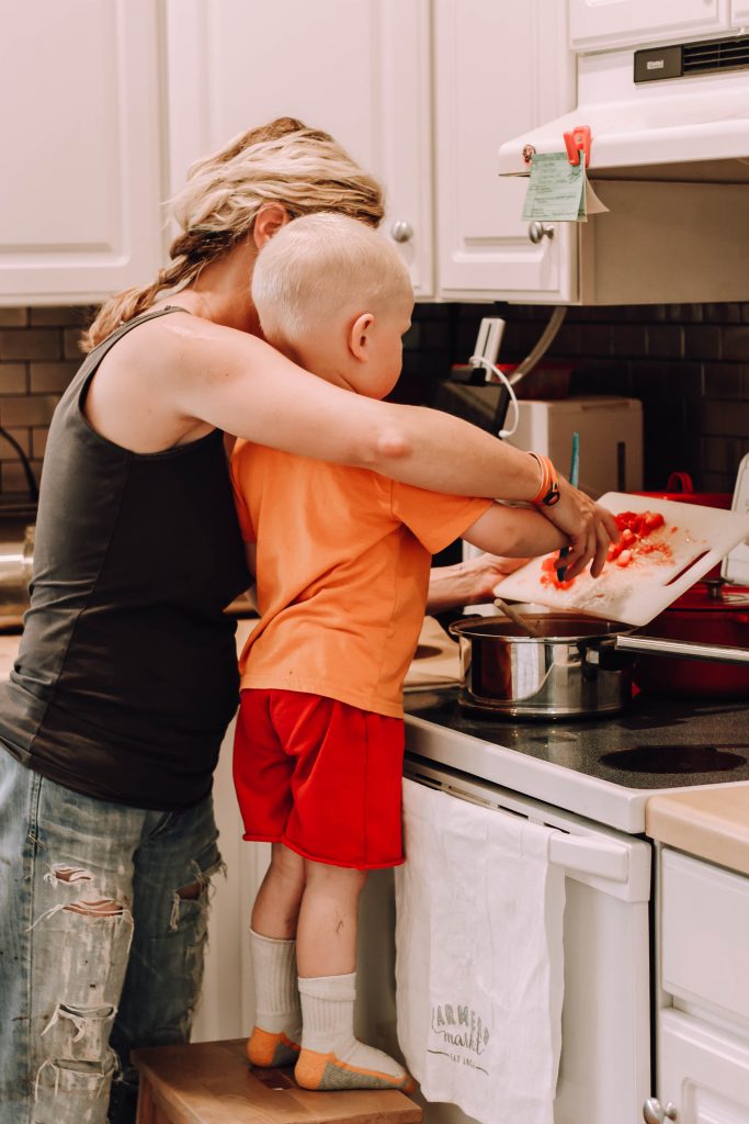 cooking with our son