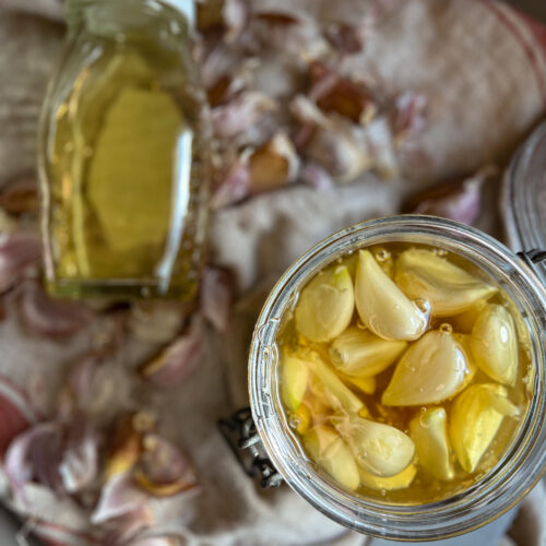 garlic in honey in a jar