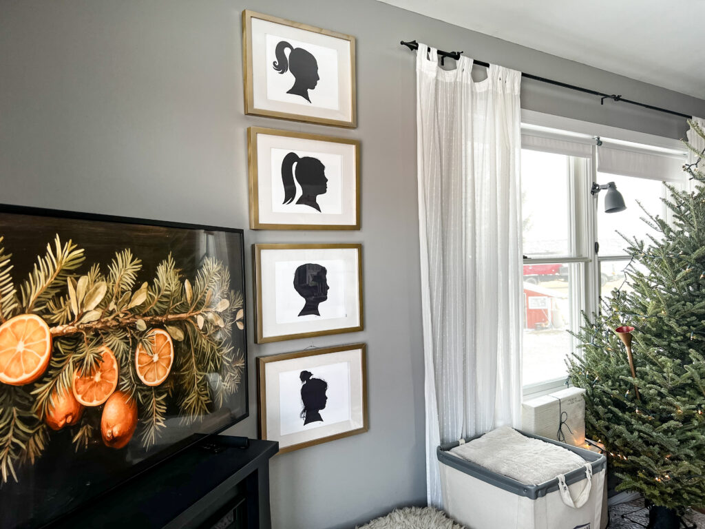 Silhouette portraits on wall