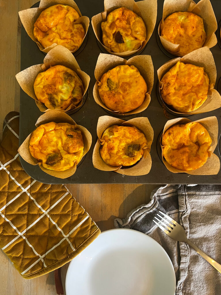 Egg muffins in a baking tin