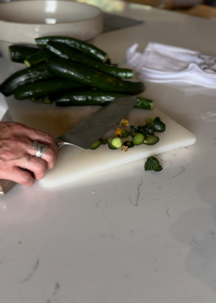 removing stems from cucumber