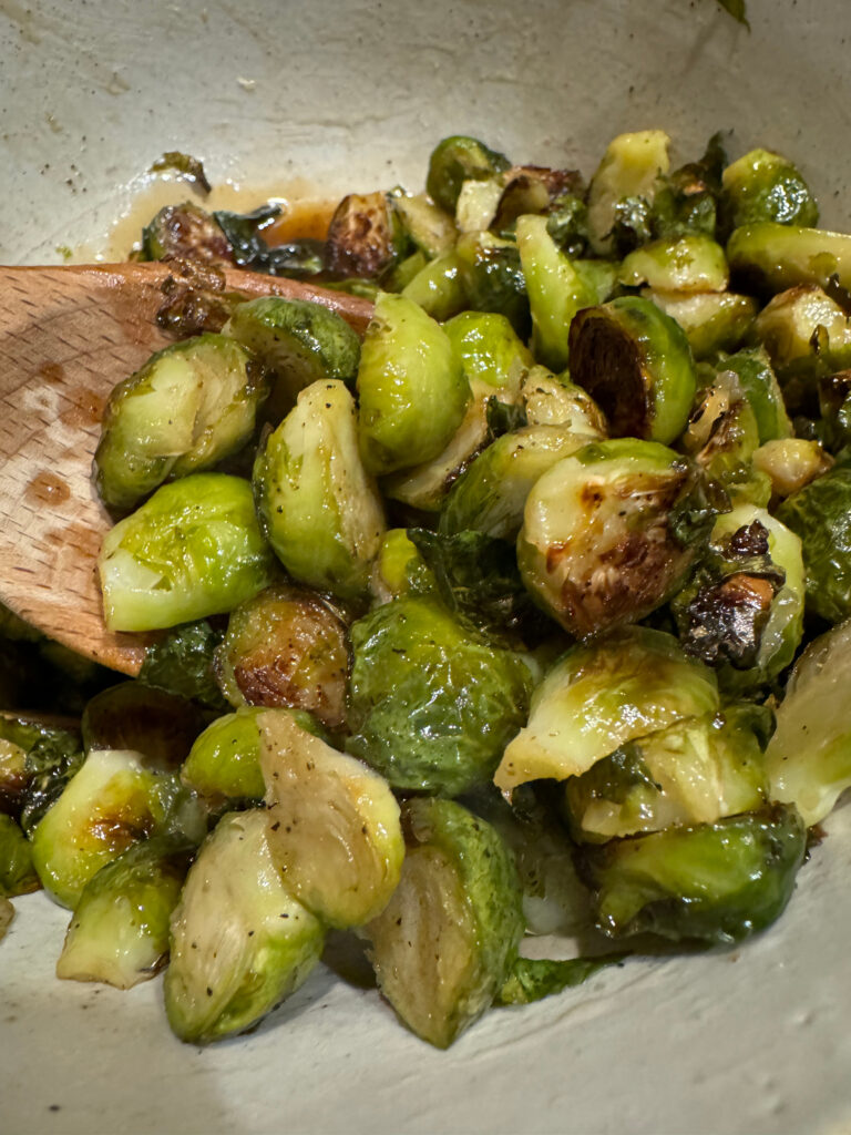 Making Honey Butter Roasted Brussel Sprouts