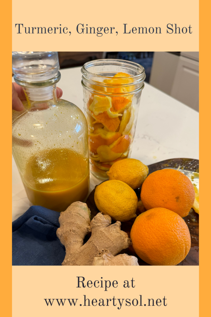 Turmeric, Ginger, Lemon Shot Pin 