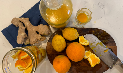 Ingredients for Lemon, Ginger, Turmeric Shot