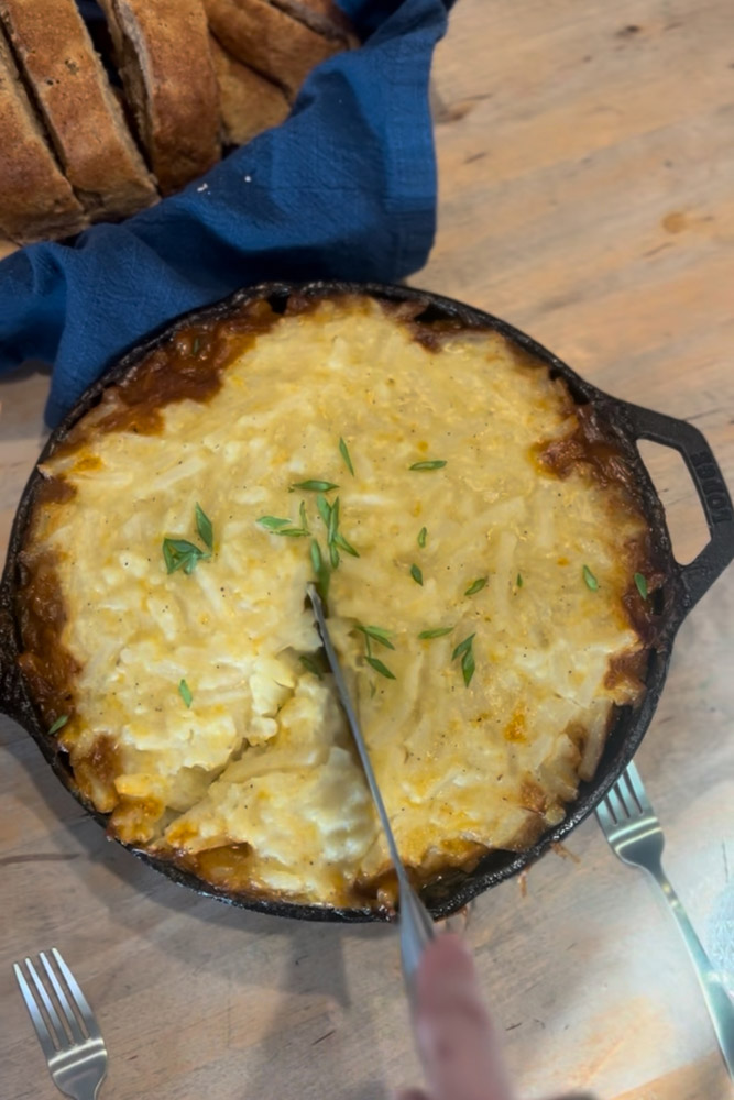 Table Spread with Shepherd's Pie
