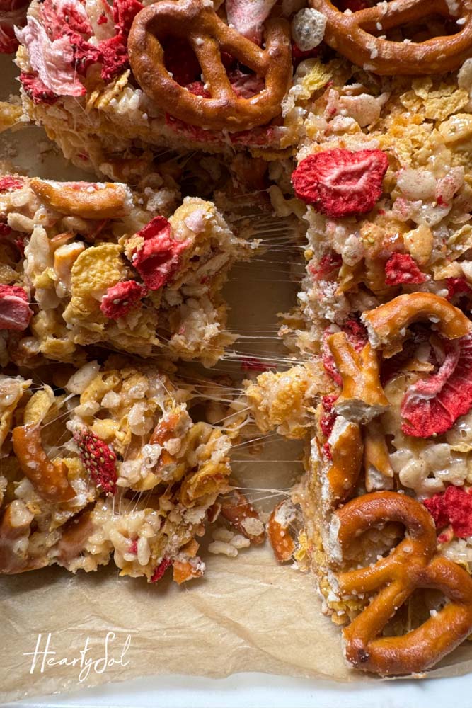 Strawberry Pretzel Rice Krispie Treats