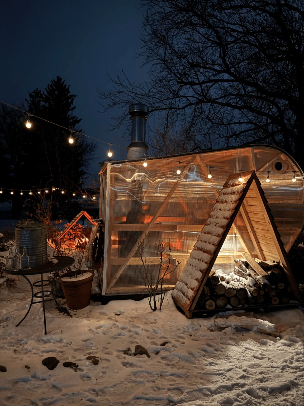 sauna in the snow