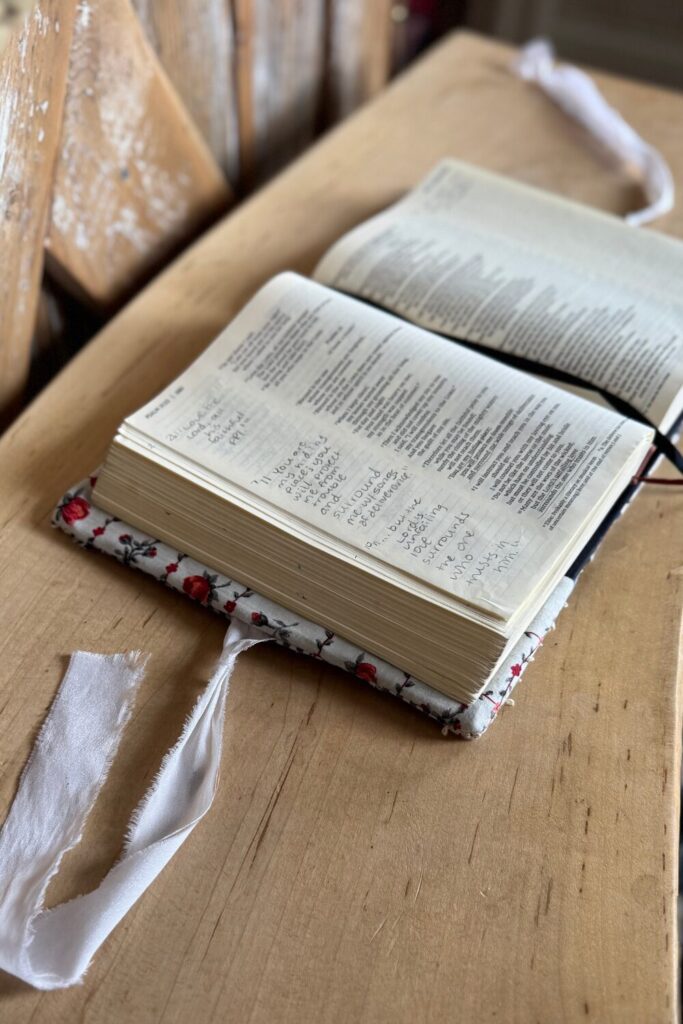 Bible with a stitched cover
