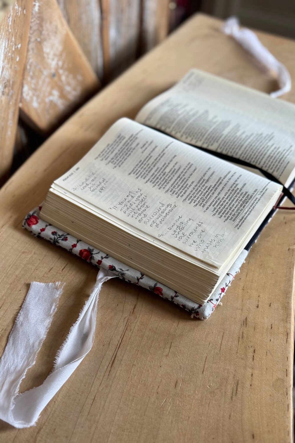 Bible with a stitched cover