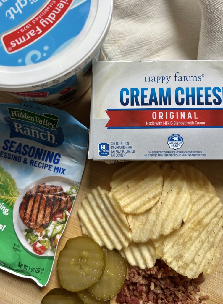 Ingredients for Bread and Butter Pickle Dip