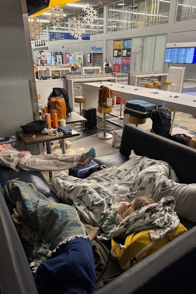 Sleeping in the airport