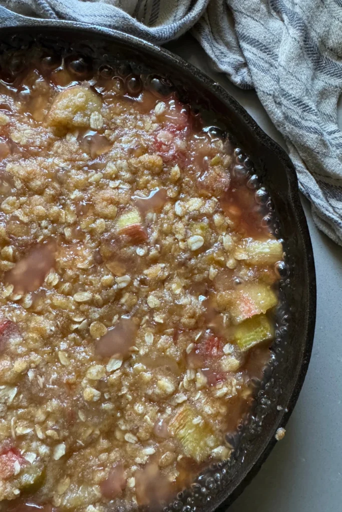 Making Rhubarb Crisp