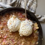 Rhubarb Crisp with Ice Cream