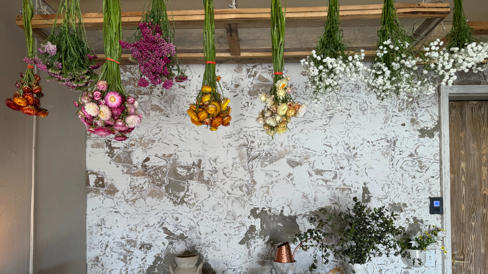 DIY flower drying rack