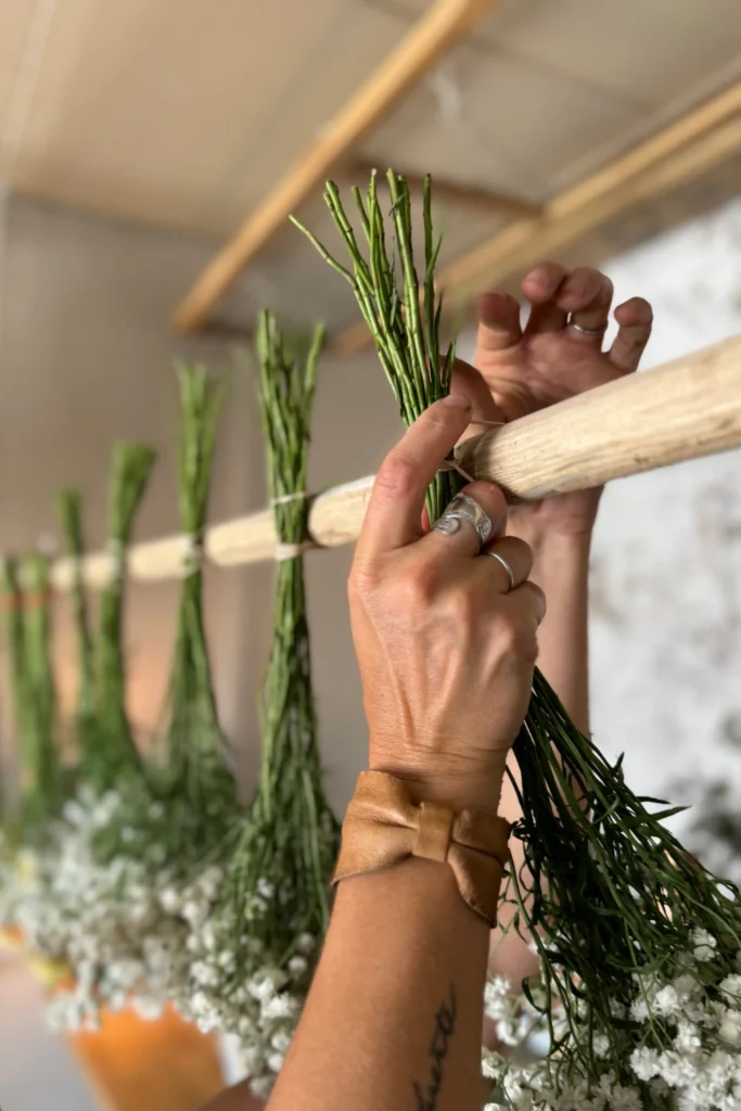DIY flower drying rack