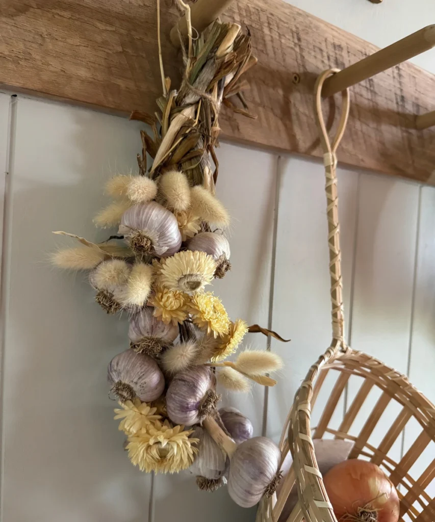 Dried flower and garlic braid
